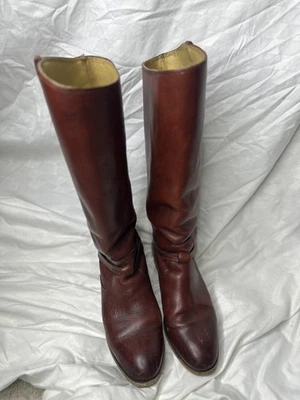 FRYE WOMENS BROWN RIDING HERNESS BOOTS 76976 PULL ON LEATHER SIZE 6.5 B - Image 1 of 4