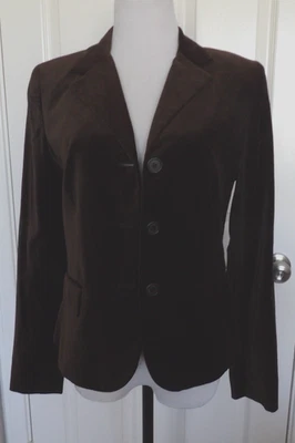 Новый с Ярлыками подлинный LAUREN RALPH LAUREN коричневый бархат женщин Blazer размер 10 - Изображение 1 из 4