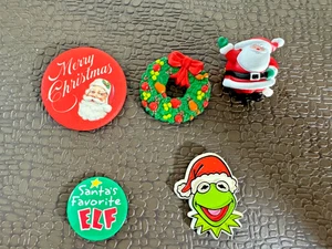 Lot of 5 Vintage Christmas Lapel Pins, Assorted - Picture 1 of 5
