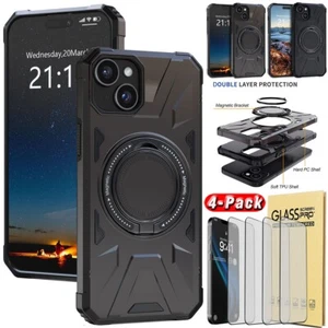 For Apple iPhone 14/Pro/Pro Max/Plus Shockproof Ring Case Cover Screen Protrctor - Picture 1 of 32