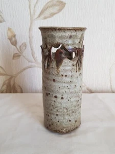 Vintage 1970s Pierced Stoneware Vase By Cooper Studio Pottery. VGC - Picture 1 of 7