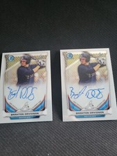 2-2014 Bowman Draft Chrome Braxton Davidson Rookie Rc 1st Braves Auto On Card