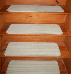 13 STEP 9" x 30''+ 1 Landings 24" x 30" Stair Treads Staircase WOVEN WOOL - Picture 1 of 4