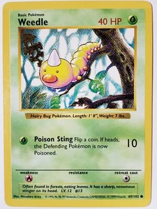 LP Weedle 69/102 - sin sombras - tarjeta base de Pokémon 1999 $2 envío combinado - Imagen 1 de 2