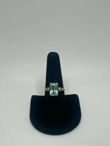 10K GELBGOLD RING LABOR BLAUGRÜN AQUAMARIN 3,6 G GRÖSSE 9 (TDW038007) - Bild 1 von 6
