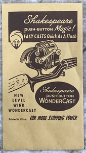 Shakespeare Push-Button Wondercast Fishing Reel Advertising Parts Envelope B768 - Picture 1 of 2