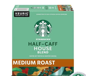 Starbucks Half-Caff House Blend Bulk Box 22ct K-cups - Picture 1 of 1