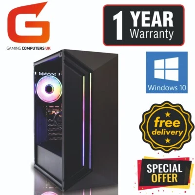Gaming PC COMPUTER Core i5 16GB 240GB+1TB RTX3050 Win10 Computer FREE DELIVERY! - Image 1 of 4