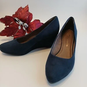 Pumps Damen 37 Keilabsatz 7cm marineblau, wie neu - Bild 1 von 7