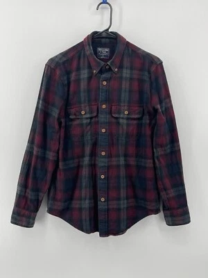 Abercrombie & Fitch Mens Flannel Button Up Shirt Size Small Red Black Plaid - Image 1 of 4