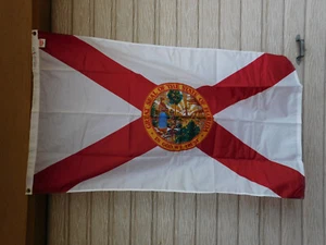 Vintage Dettra Flagge Bundesstaat Florida - 3' x 5' - Dura-Lite Nylon. Made In USA - Bild 1 von 5
