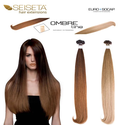 Hair Extensions Ombre SEISETA ciocche cheratina Shatush capelli veri naturali