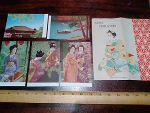 Scenes From Kyoto, Vintage Japanese Postcard Set Geisha Girls - Picture 1 of 7