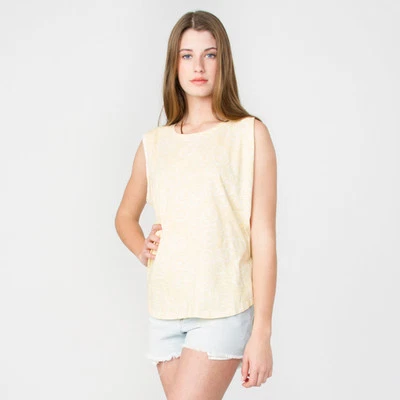 NWT WOMENS ELEMENT JAMYA TOP $40 M light yellow muscle tee fit relaxed - Image 1 of 2