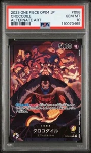 PSA 10 Crocodile Kingdoms of Intrigue OP04-058 L Alt Art One Piece Japanese Card - Picture 1 of 2