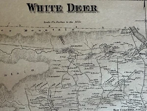 Nuevo mapa Columbia White Deer, condado de Union, PA 1868 con nombres de propietarios mostrados - Imagen 1 de 2
