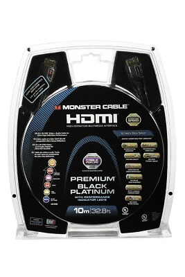 Monster Premium 4K UltraHD HDR HDMI Cable Black Platinum Ultimate 27Gbps - 10m - Image 1 of 4