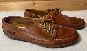 Vintage Sebago Campsides Womens Size 6.5 Brown Leather Boat Classic USA GUC