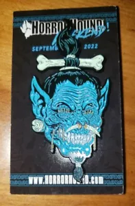HORRORHOUND Weekend Lapel Hat Jacket Pin September 2022 Ghoul Blue Devil Demon - Picture 1 of 4