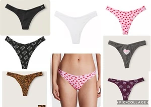 VICTORIAS SECRET PINK COTTON THONG PANTY UNDERWEAR. NWT - Picture 1 of 58