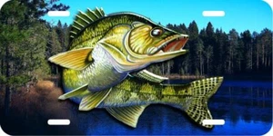 Etiqueta de placa de tocador de aluminio salvaje de agua dulce para pesca de peces Walleye (LP527) - Imagen 1 de 2