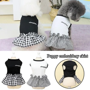 Haustier Rock Kariert Kleid Haustier Bestickt Rock Hund Rock Süß Kleidungs > - Afbeelding 1 van 13