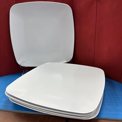 "5 platos de cena Elite Global Solution 11,25"" cuadrados blancos de plástico melamina D115QR Foto 1 de 4
