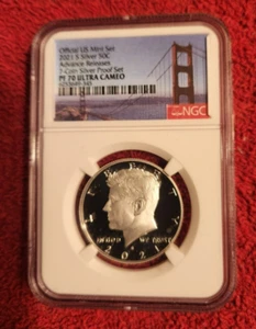 2021 s .999 silver Kennedy half dollar NGC PF 70 Ultra Cameo Advanced Releases - Picture 1 of 2