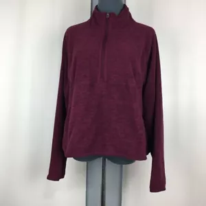 NWT Tek Gear Athletic Pullover Women XL Red Polyester Long Sleeve Half Zip - Picture 1 of 12