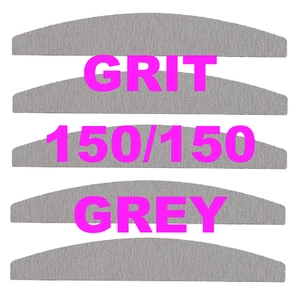 150/150 GRIT NAIL FILES PROFESSIONAL QUALITY HALF MOON/CURVED/DIAMOND BUFFER - Picture 1 of 8