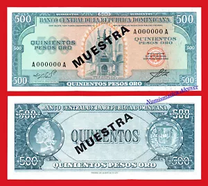 REP DOMINICANA DOMINICAN REPUBLIC 500 Pesos oro 1964 Specimen Pick 105s SC UNC - Imagen 1 de 1
