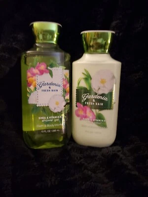 Bath & Body  Gardenia & Fresh Rain Shea & Vitamin E Shower Gel 10 Oz & LOTION - Image 1 of 2