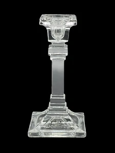 Clear Crystal Industries -  Pattern: CC136 - CRYSTAL CANDLE HOLDER - Square - 8” - Picture 1 of 6