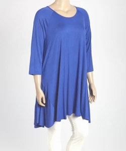 New Women's Plus Size 3/4 Sleeve Blue Top (Blouse) Size 3X USA - Picture 1 of 1