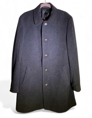 Chaps Coat Mens 42R Gray Wool Blend Button Front Winter Overcoat Topcoat Classic - Image 1 of 4
