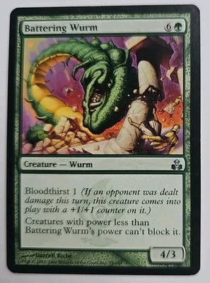 MTG Magic The Gathering Card Battering Wurm Creature Wurm Green Guildpact - Image 1 of 2