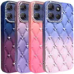 Coque pour Motorola Edge 2025 Antichoc Floral Joy Glitter Cuir Feel Cover - Photo 1 sur 21