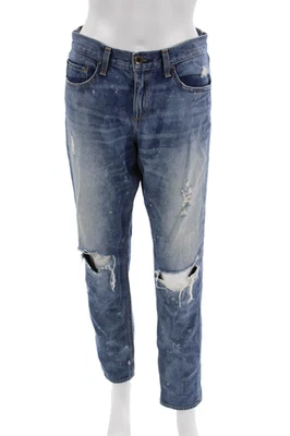 Rag & Bone Unisex Cropped Straight Blue Cotton Jeans Button Size 28 - Image 1 of 4
