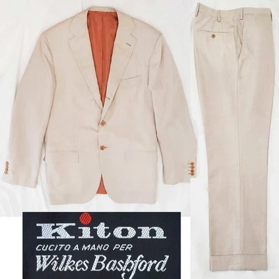 Kiton Tropical 3-Button Suit. Cashmere/Silk/Cotton. Euro 48. - Image 1 of 4