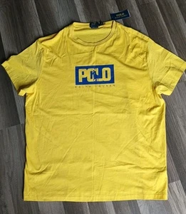 Polo Ralph Lauren Mens Size Small Classic Fit Logo Jersey T-Shirt Canary Yellow - Picture 1 of 10