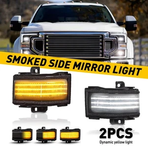 Smoked LED Side Mirror Marker Lights Switchback For Ford F250 F350 2017-22 EBE - Picture 1 of 15