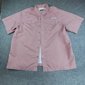 Camisa Habit Para Hombre Talla XL Pesca Exterior Manga Corta Botón Rojo y Blanco Cuadros - Imagen 1 de 9