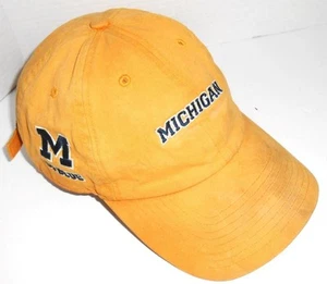 Too Cool! Vintage Michigan Wolverines "47 Brand Distressed Strapback Hat B102 - Picture 1 of 3