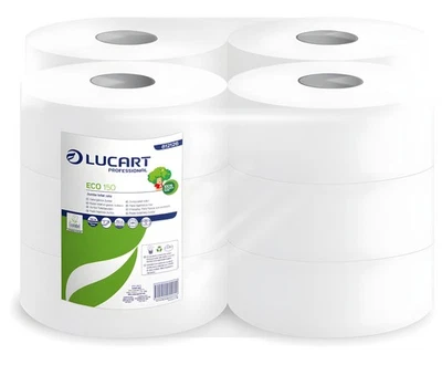Carta igienica Lucart Eco 150 Mini Jumbo - 2 veli, 405 strappi - Conf. 12 rotoli - Immagine 1 di 4