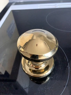 Bouton de porte vintage laiton massif, poignée de porte à tirer, diamètre 6,9 cm - Photo 1/3