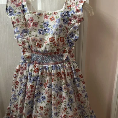 Ediciones Raras Niñas Azul, Blanco, Rojo Floral Ojales Flutter Mangas 4T Foto 1 de 4