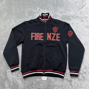 Italy Firenze schwarz-rote Jacke mit durchgehendem Reißverschluss Größe Small - Bild 1 von 12