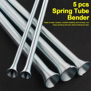 5pcs 21cm Spring Bending Tube Pipe Bender 1/4" 5/16" 3/8" 1/2" 5/8" Silver Set - Picture 1 of 12