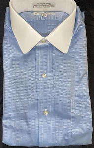 Jack Taylor Beverly Hills Blue LS Men's Dress Shirt 15.5-35 100% Cotton NWT - Picture 1 of 8
