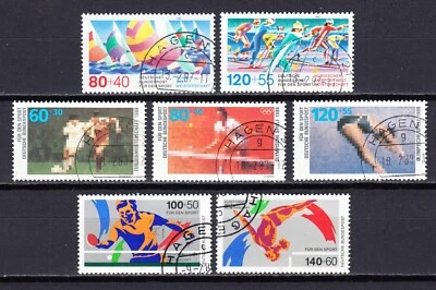 ALEMANIA FED. 1987-1988-1989 YV. 1142/43-1185/87-1240/41. DEPORTES. USADOS. - Imagen 1 de 2